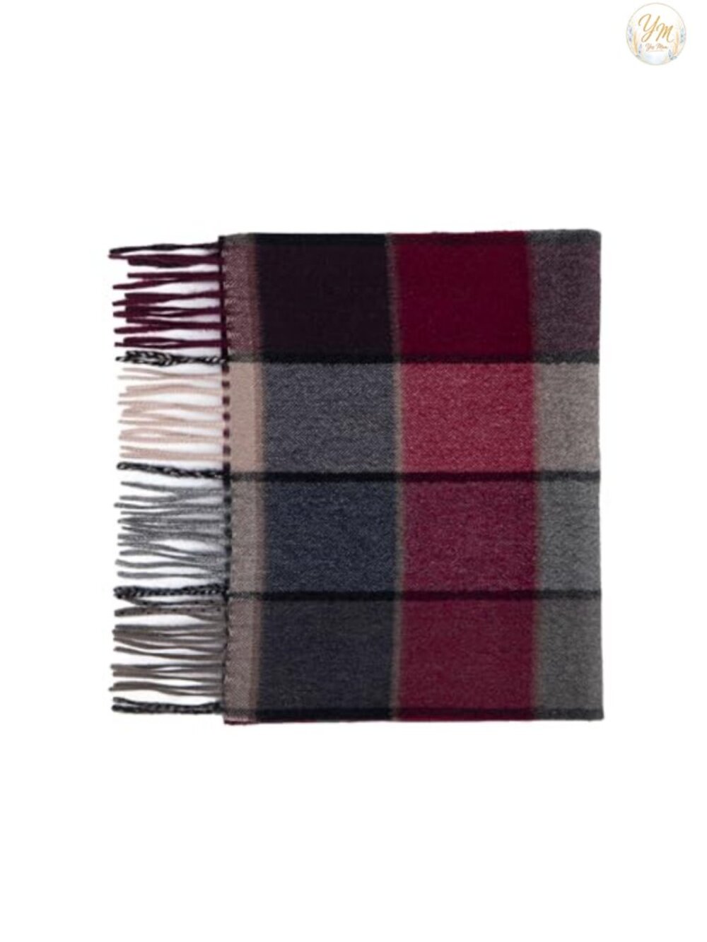 Luxury Cashmere Scarf 2 Ply Grade A Tartan Pattern 65x12 Lightweight